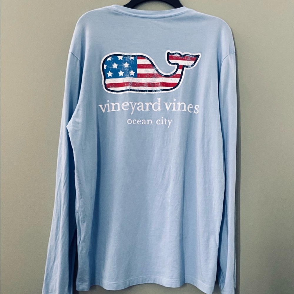 🇺🇸Vineyard Vines Men's L/S Size Small Waving Flag Fill Whale Pocket Tee🇺🇸 - Picture 5 of 7